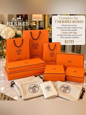 HERMES Orange Luxury Gift Boxes - Set of 7